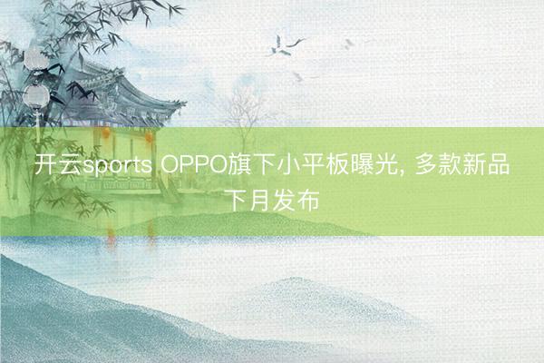 开云sports OPPO旗下小平板曝光， 多款新品下月发布